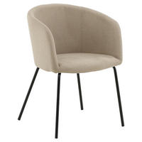 ARMLEHNSTUHL  in Eisen Samt  - Beige/Schwarz, Design, Holz/Kunststoff (55/78/55cm) - Livetastic