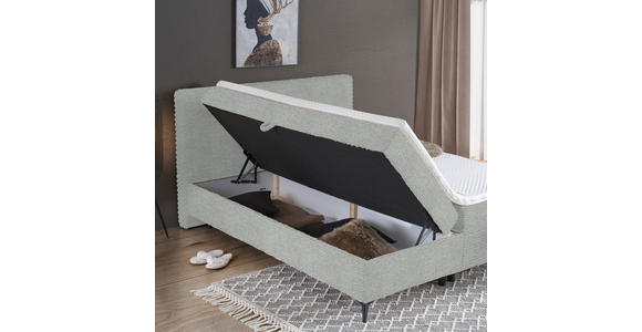 BOXBETT 140/200 cm in Silberfarben - Silberfarben/Schwarz, Design, Holz/Holzwerkstoff (140/200cm) - Xora