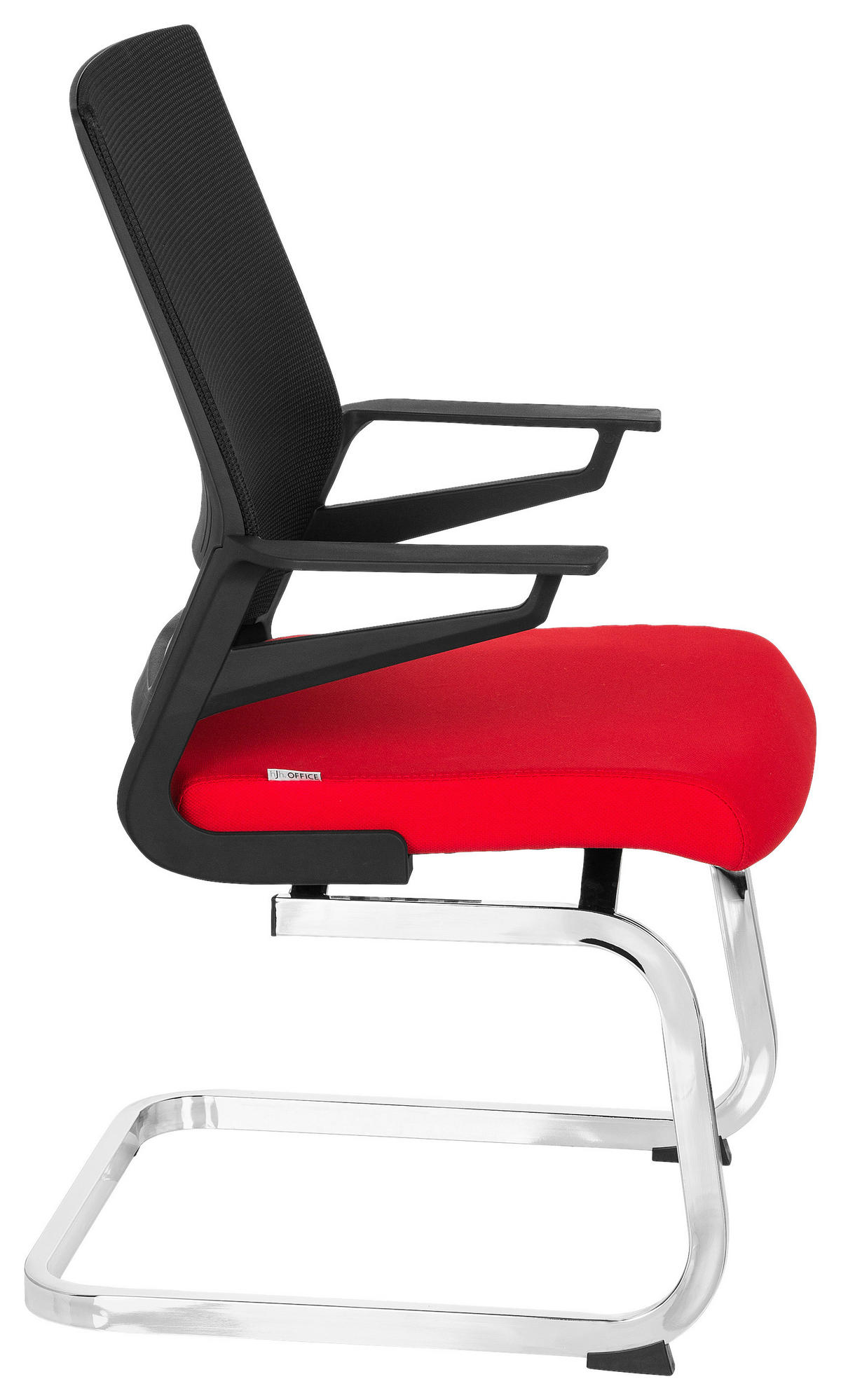 BESUCHERSTUHL Rot, Schwarz  - Chromfarben/Rot, MODERN, Kunststoff/Textil (59/95/54cm) - MID.YOU