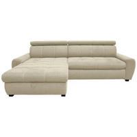 ECKSOFA Beige Webstoff  - Beige/Schwarz, Design, Kunststoff/Textil (276/173cm) - Stylife