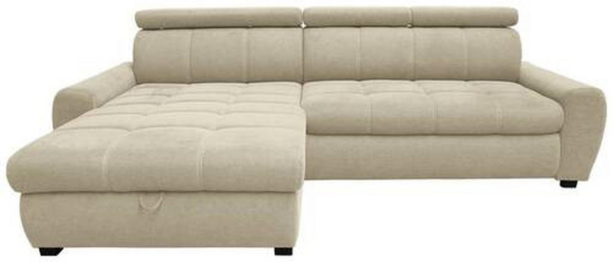 ECKSOFA Beige Webstoff  - Beige/Schwarz, Design, Kunststoff/Textil (276/173cm) - Stylife