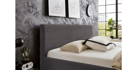 POLSTERBETT Grau 180/200 cm - Schwarz/Grau, Basics, Textil/Metall (180/200cm) - Xora