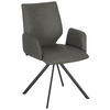 ARMLEHNSTUHL  Lederauswahl, Stoffauswahl, Typenauswahl, inklusive Armlehnen Mikrofaser  - Anthrazit/Hellgrau, Design, Textil/Metall (57/92/63cm) - Venjakob