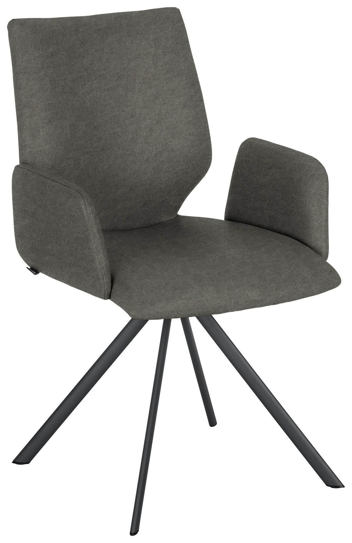 ARMLEHNSTUHL  Lederauswahl, Stoffauswahl, Typenauswahl, inklusive Armlehnen Mikrofaser  - Anthrazit/Hellgrau, Design, Textil/Metall (57/92/63cm) - Venjakob