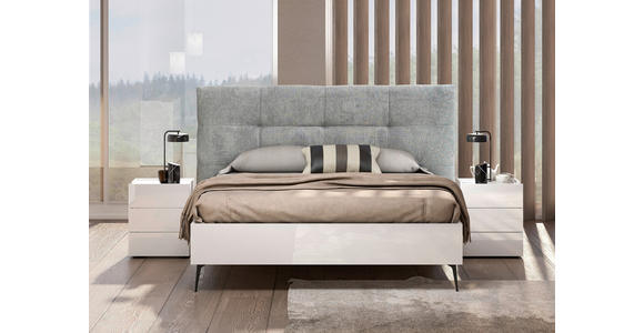 BETT 180/200 cm in Grau, Weiß - Schwarz/Weiß, Design, Metall (180/200cm) - Novel