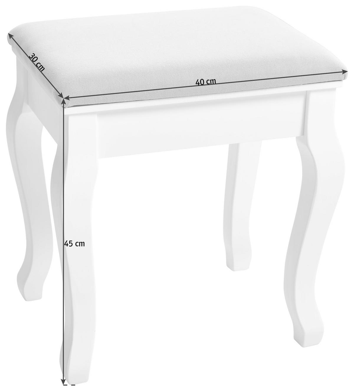 HOCKER Webstoff Kiefer Grau, Weiß  - Weiß/Grau, LIFESTYLE, Holz/Textil (40/45/30cm) - Landscape