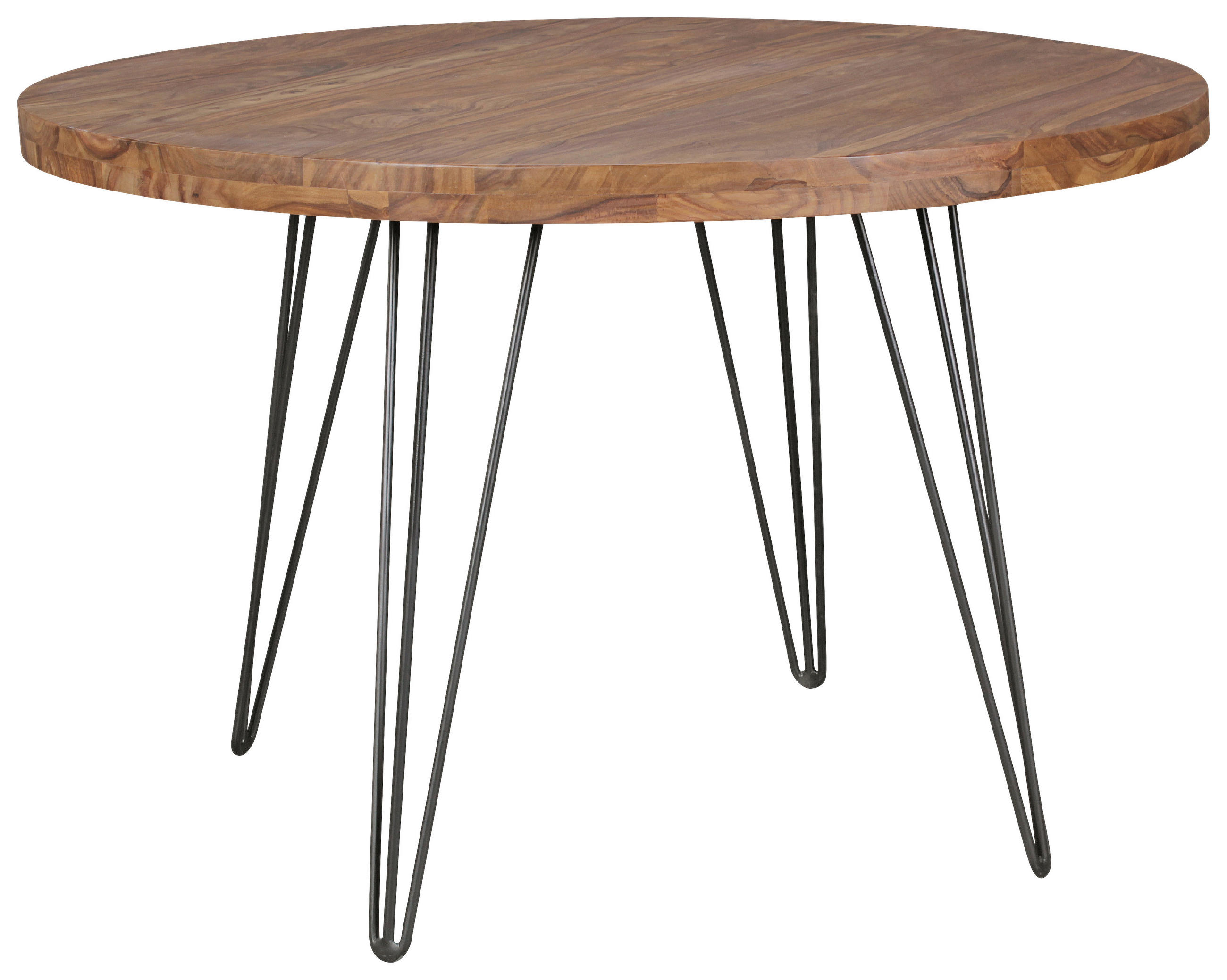 ESSTISCH in Holz 120/120/78 cm  - Sheeshamfarben/Schwarz, Design, Holz/Metall (120/120/78cm) - MID.YOU