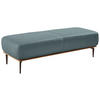 HOCKER in Holz, Leder Blau  - Blau/Bronzefarben, Design, Leder/Holz (151/44/61cm) - Valnatura