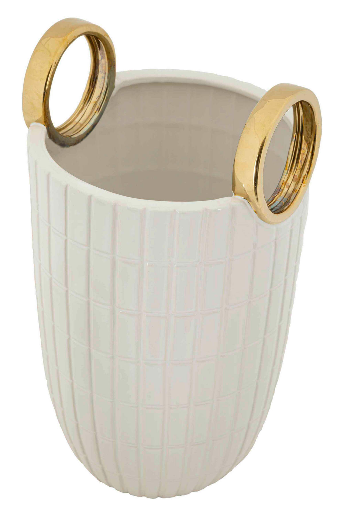 Vase Shopping  - Goldfarben/Weiß, Basics, Keramik (18/25/18cm)