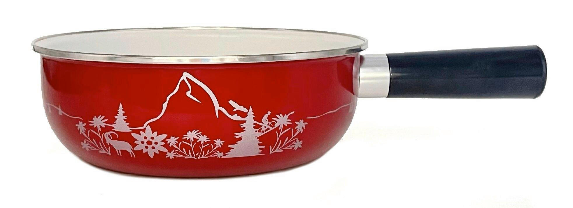 FONDUEPFANNE Heidi Cheese Line: The alps  - Weiss/Rot, Basics, Metall (21cm) - Heidi Cheese Line