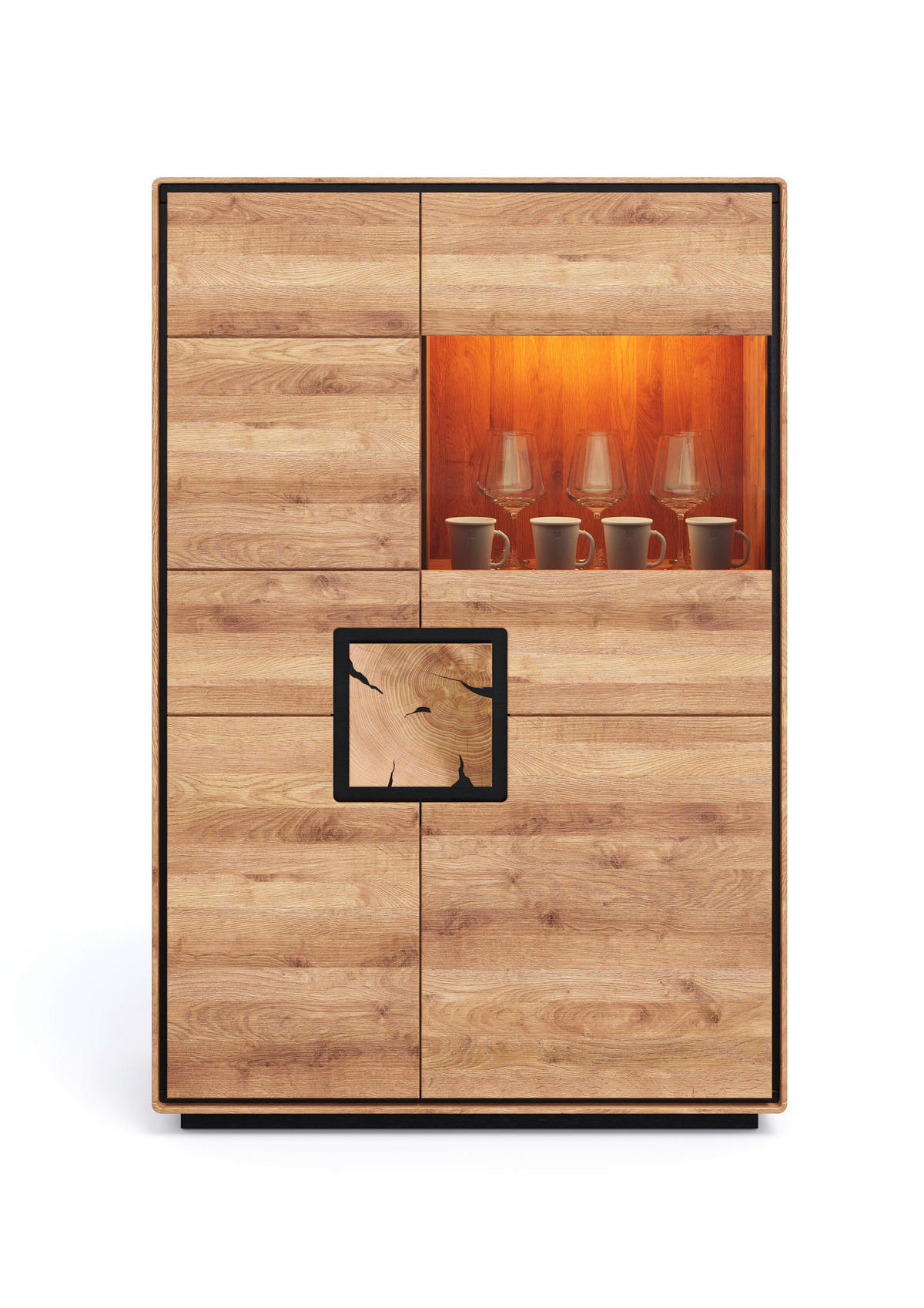 HIGHBOARD  100/152/40 cm  - Wildeiche/Schwarz, Basics, Holz (100/152/40cm) - Livetastic