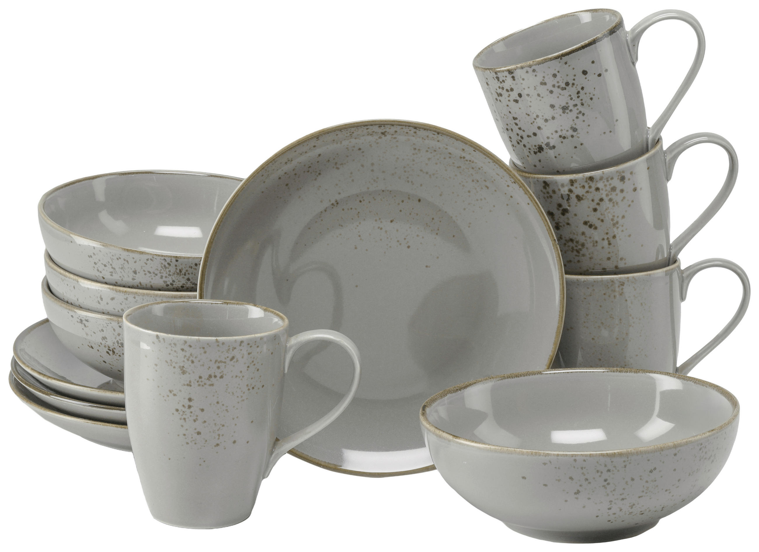 FRUKOSTSERVIS Nature Collection Stone  - grå, Basics, keramik - Creatable