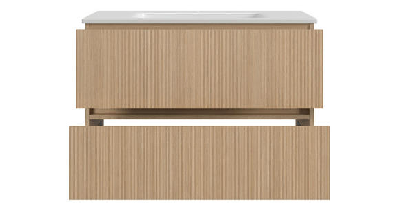WASCHTISCHKOMBI 80 cm  - Eichefarben/Weiß, KONVENTIONELL, Keramik/Holzwerkstoff (80cm) - Xora