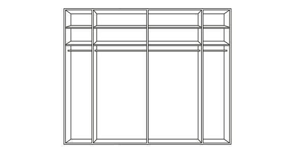 SCHWEBETÜRENSCHRANK 262/223/68 cm 2-türig Weiß, Eichefarben  - Eichefarben/Weiß, Design, Glas/Holzwerkstoff (262/223/68cm) - Novel