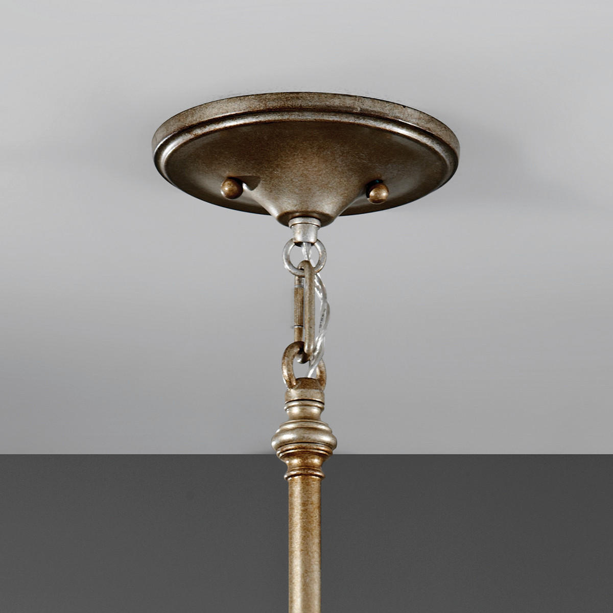 HÄNGELEUCHTE 31.8/36 cm    - Silberfarben, Konventionell, Glas/Textil (31.8/36cm) - Elstead Lighting