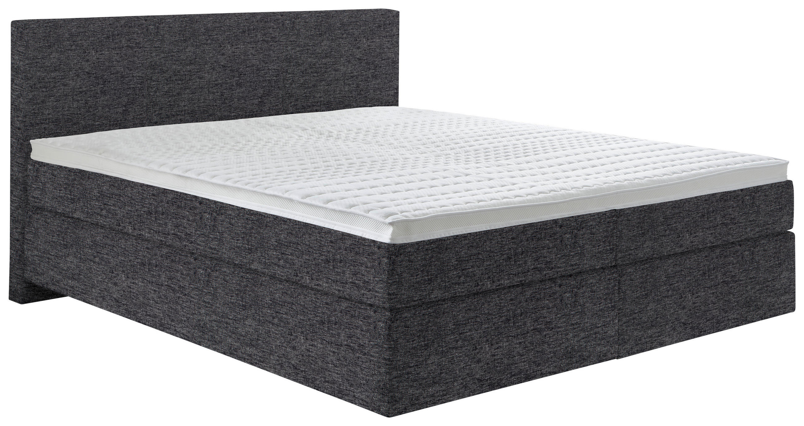 BOXSPRINGBETT 180/200 cm  in Anthrazit  - Anthrazit/Schwarz, KONVENTIONELL, Kunststoff/Textil (180/200cm) - Hom`in