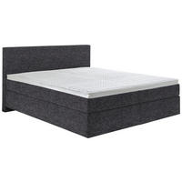 BOXSPRINGBETT 180/200 cm  in Anthrazit  - Anthrazit/Schwarz, Konventionell, Kunststoff/Textil (180/200cm) - Hom`in
