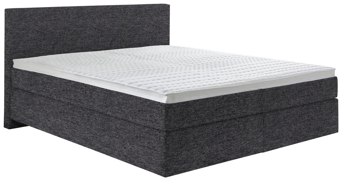 BOXSPRINGBETT 180/200 cm  in Anthrazit  - Anthrazit/Schwarz, Konventionell, Kunststoff/Textil (180/200cm) - Hom`in