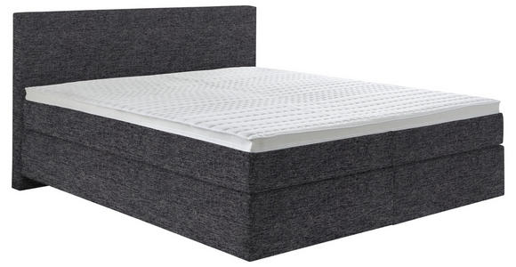 BOXSPRINGBETT 200/200 cm  in Anthrazit  - Anthrazit/Schwarz, KONVENTIONELL, Kunststoff/Textil (200/200cm) - Hom`in