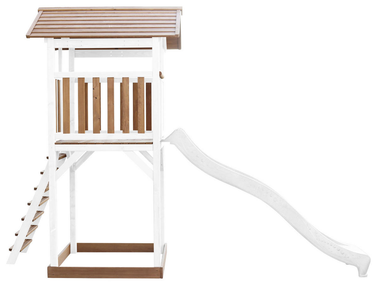 SPIELTURM 111,2/241,9/349 cm  - Weiss/Braun, Konventionell, Holz/Kunststoff (111,2/241,9/349cm)
