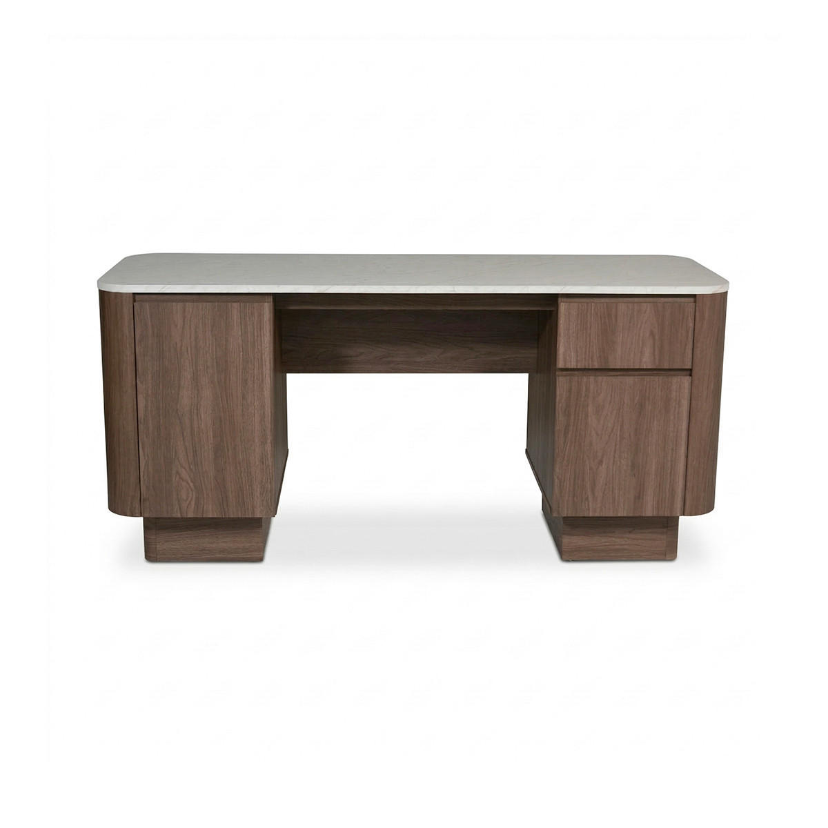 SCHREIBTISCH  Weiß, Walnussfarben  - Walnussfarben/Weiß, KONVENTIONELL, Holzwerkstoff (160/75/59cm) - MID.YOU