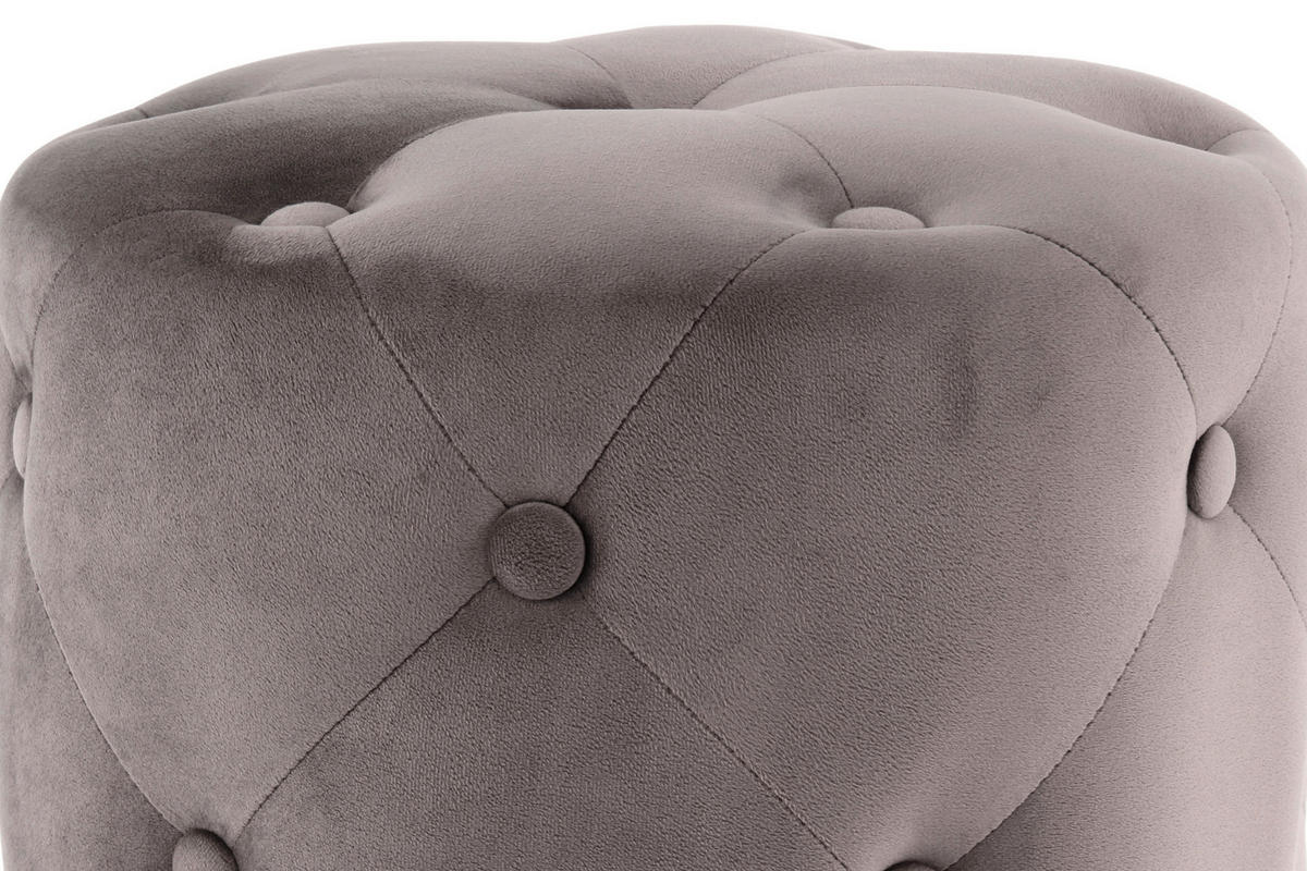 TABURET, textil, 41/40 cm - barvy zlata/šedohnědá, Design, kov/textil (41/40cm) - MID.YOU