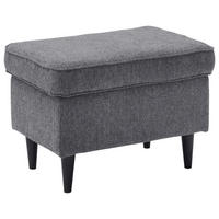 HOCKER in Textil, Holzwerkstoff Anthrazit  - Anthrazit/Schwarz, Basics, Holzwerkstoff/Textil (63/43/42cm) - MID.YOU