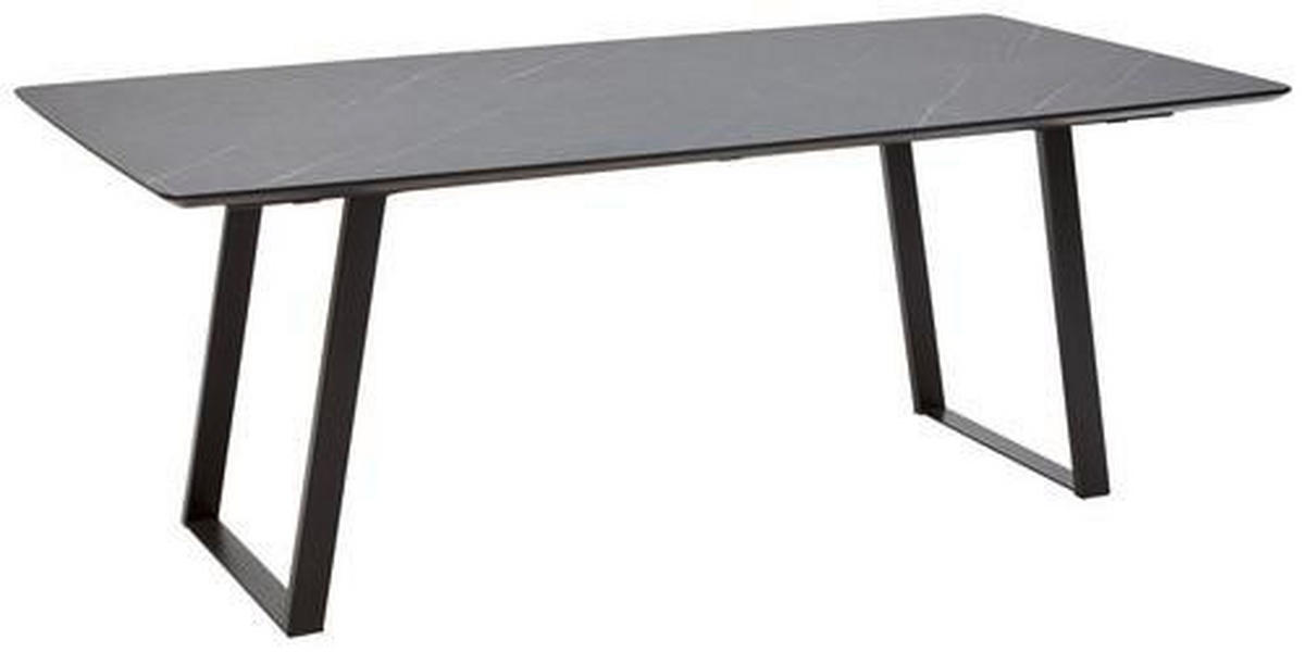ESSTISCH in Metall, Kunststoff 200/100/76 cm   - Schwarz/Grau, Design, Kunststoff/Metall (200/100/76cm) - Dieter Knoll