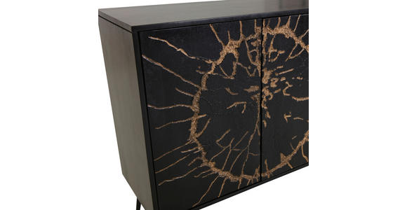 KOMMODE in 90/90/40 cm - Goldfarben/Schwarz, Design, Holz/Metall (90/90/40cm) - Landscape