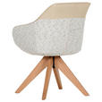 ARMLEHNSTUHL  in Lederlook, Flachgewebe  - Eichefarben/Beige, KONVENTIONELL, Holz/Textil (60/83/65cm) - Landscape