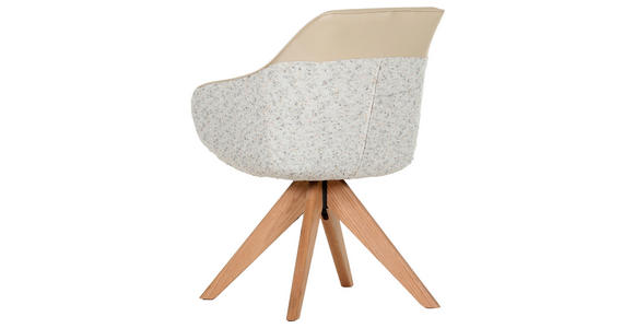 ARMLEHNSTUHL in Lederlook, Flachgewebe - Eichefarben/Beige, KONVENTIONELL, Holz/Textil (60/83/65cm) - Landscape