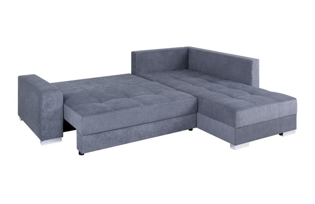 ECKSOFA Anthrazit Webstoff  - Chromfarben/Beere, Design, Kunststoff/Textil (260/218cm) - P & B