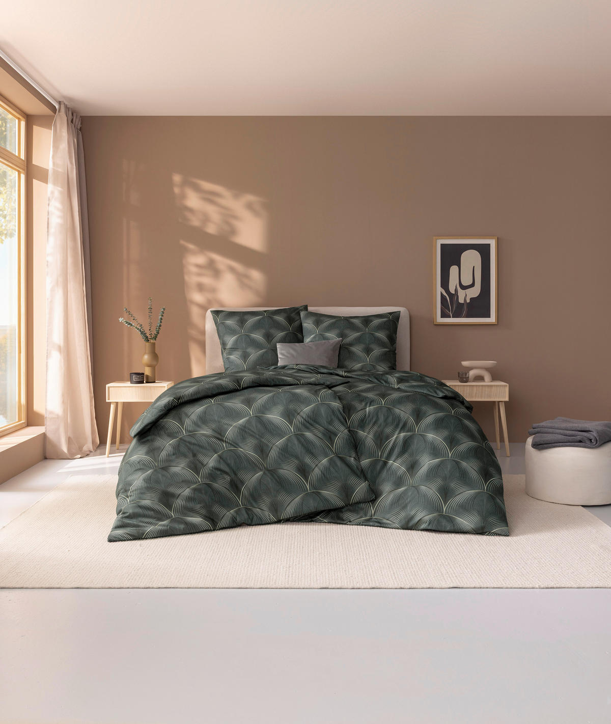 BETTWÄSCHE 2-teilig Atelier Interlock-Jersey 135/200 cm  - Anthrazit, Design, Textil (135/200cm) - Estella