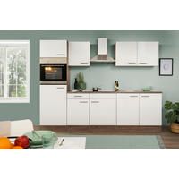 KÜCHENLEERBLOCK 270 cm   in Weiss  - Weiss/Edelstahlfarben, Basics, Holzwerkstoff (270cm) - Respekta
