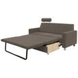 3-SITZER-SOFA  in Flachgewebe Hellbraun  - Chromfarben/Hellbraun, Design, Textil/Metall (195/83/85cm) - Xora