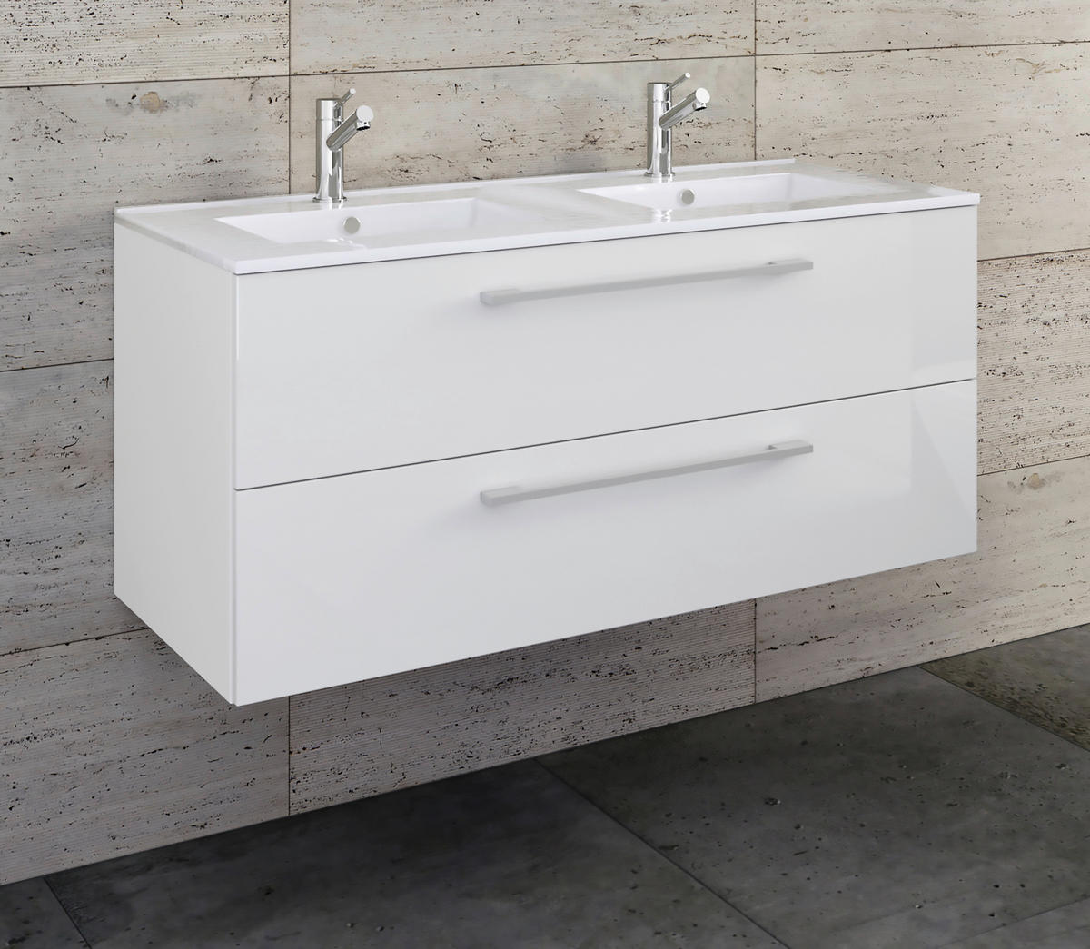 BADEZIMMER  in 112 cm  - Weiß, MODERN, Keramik/Holzwerkstoff (112cm) - MID.YOU
