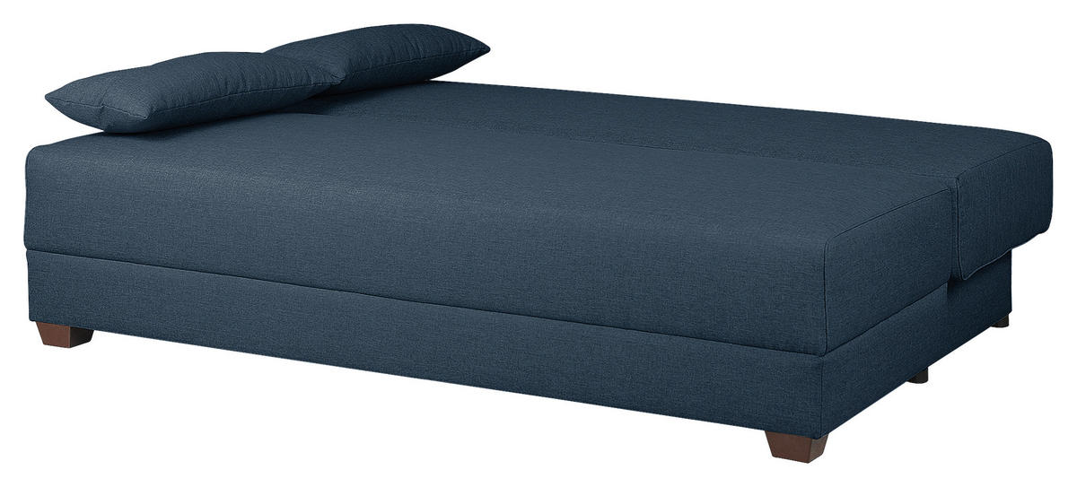 SCHLAFSOFA in Webstoff Dunkelblau  - Dunkelbraun/Dunkelblau, Design, Holz/Textil (202/85/110cm) - MID.YOU