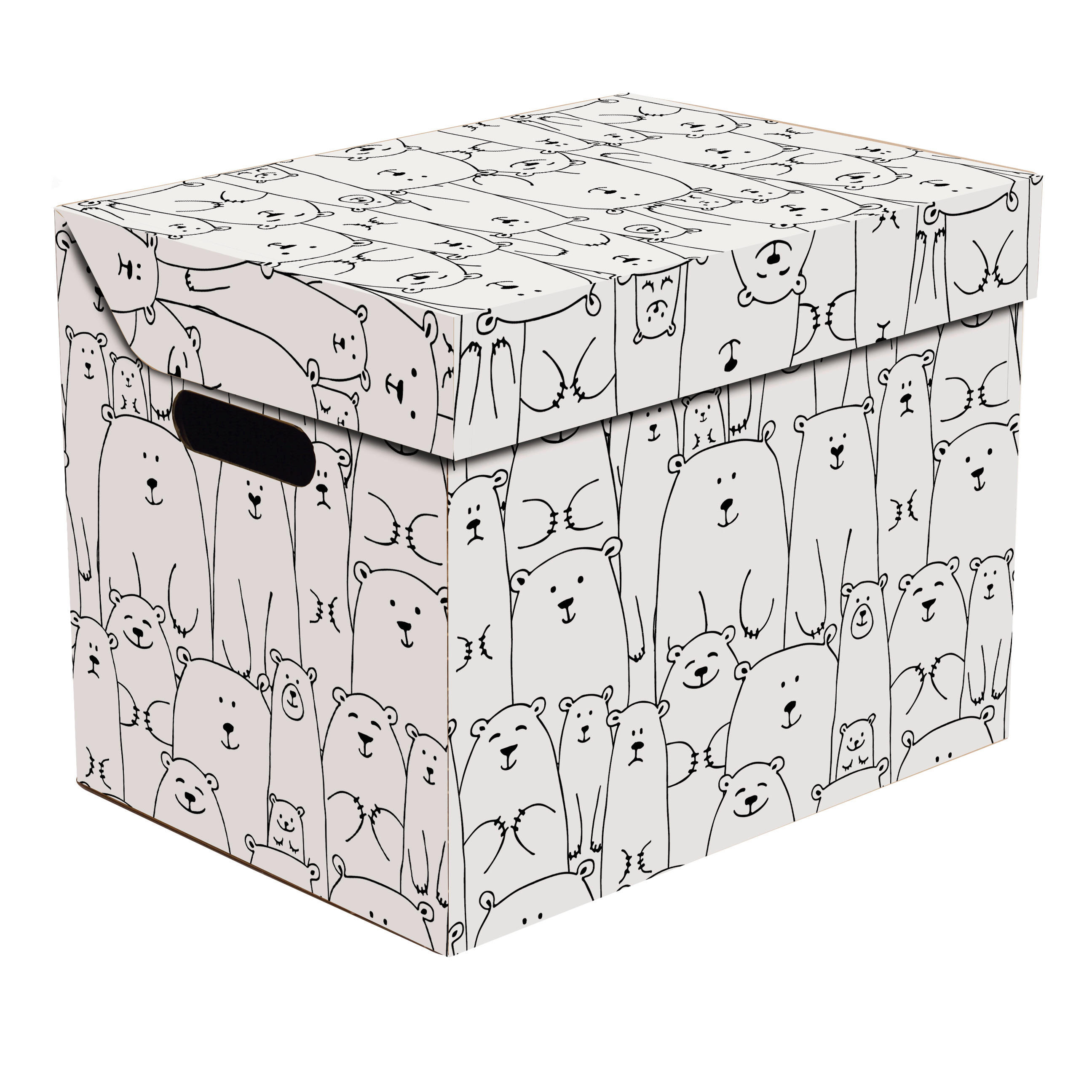 ÚLOŽNÝ BOX, karton - bílá/černá, Basics, karton (34/25/26cm) - My Baby Lou