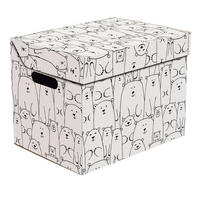 AUFBEWAHRUNGSBOX 34/25/26 cm  - Weiss/Schwarz, Basics, Karton (34/25/26cm) - My Baby Lou