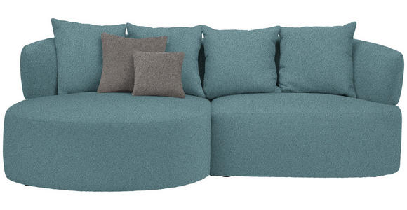 ECKSOFA  in Plüsch Petrol  166/235 cm  - Petrol/Schwarz, MODERN, Kunststoff/Textil (166/235cm) - Hom`in