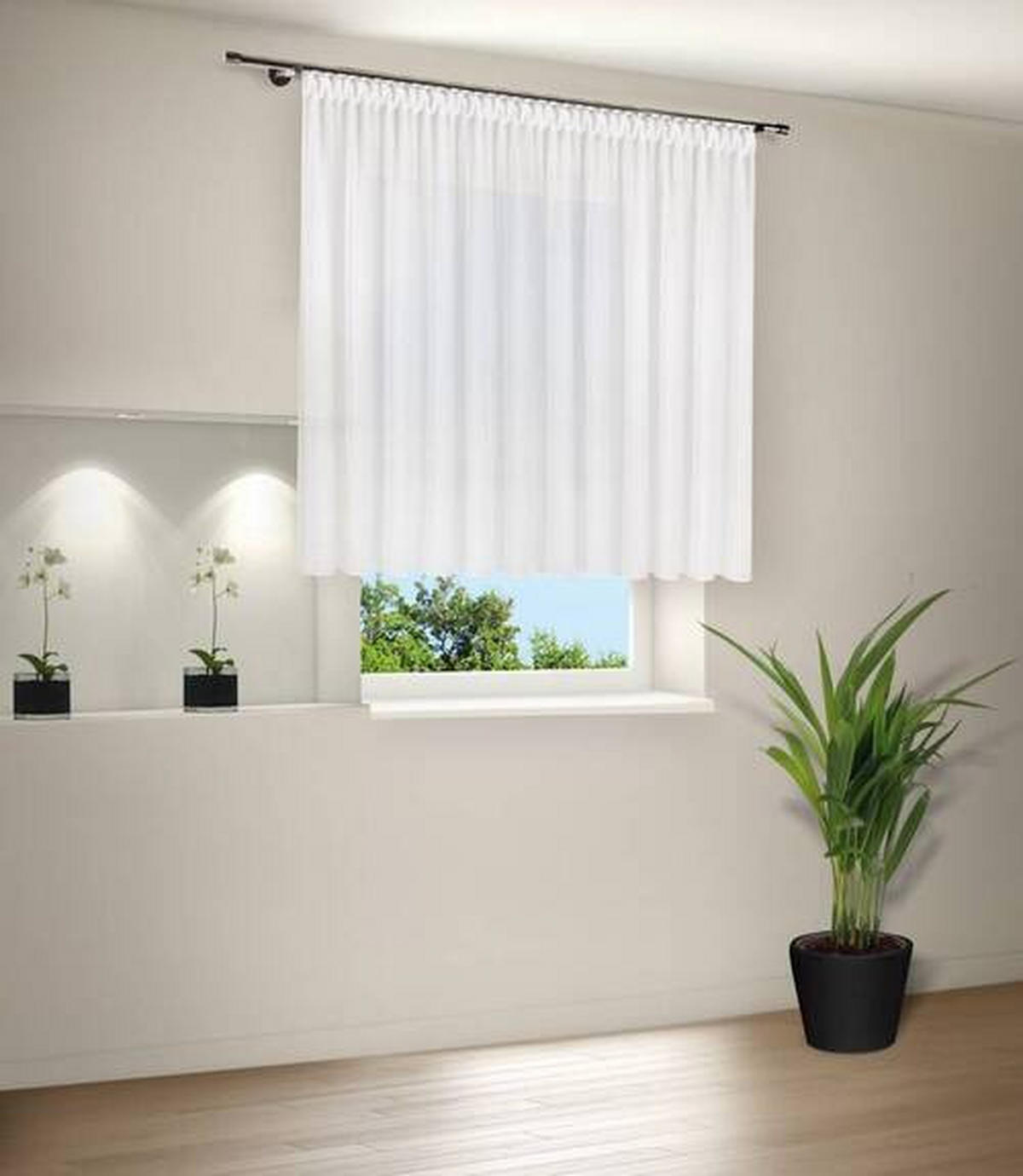 FERTIGSTORE  transparent  300/150 cm   - Weiß, Basics, Textil (300/150cm)