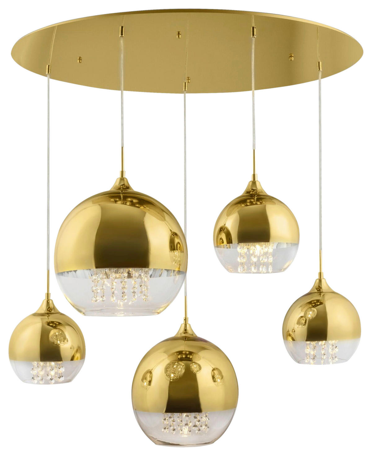 PENDELLEUCHTE  62/95/91 cm   - Goldfarben, Basics, Glas/Metall (62/95/91cm) - MAYTONI