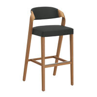 BARHOCKER Holz, Leder Anthrazit, Wildeiche  - Wildeiche/Anthrazit, Natur, Leder/Holz (52/103/52cm) - Voglauer