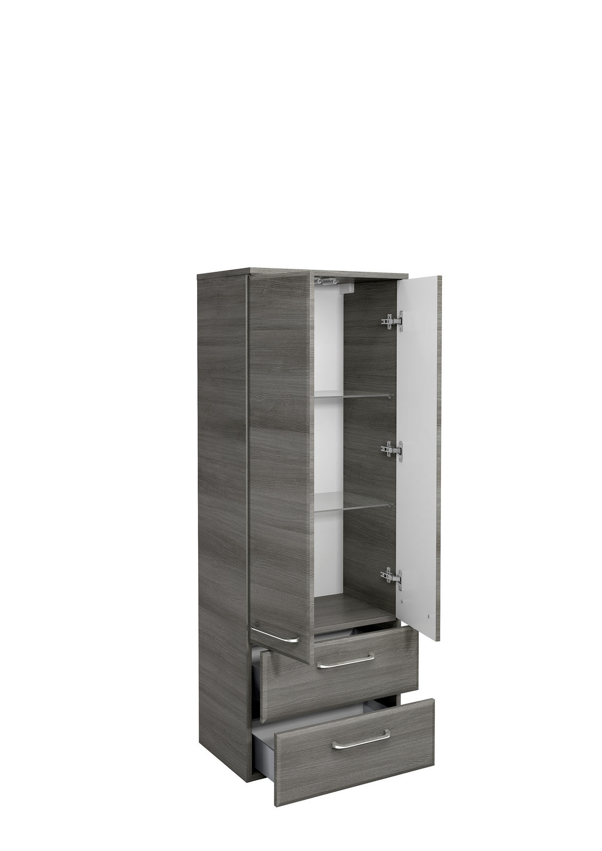 MIDISZEKRÉNY 50/136,1/33 cm  - grafitszürke/króm, Konventionell, faalapú anyag/Üveg (50/136,1/33cm) - Xora