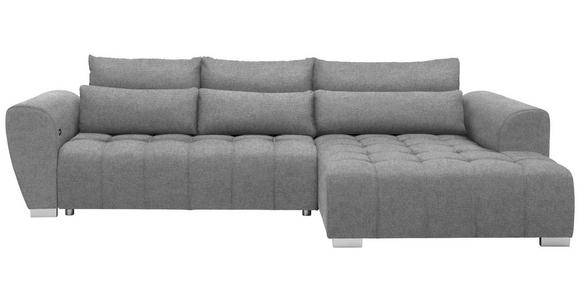 ECKSOFA in Webstoff Grau  - Silberfarben/Grau, MODERN, Kunststoff/Textil (304/218cm) - Carryhome