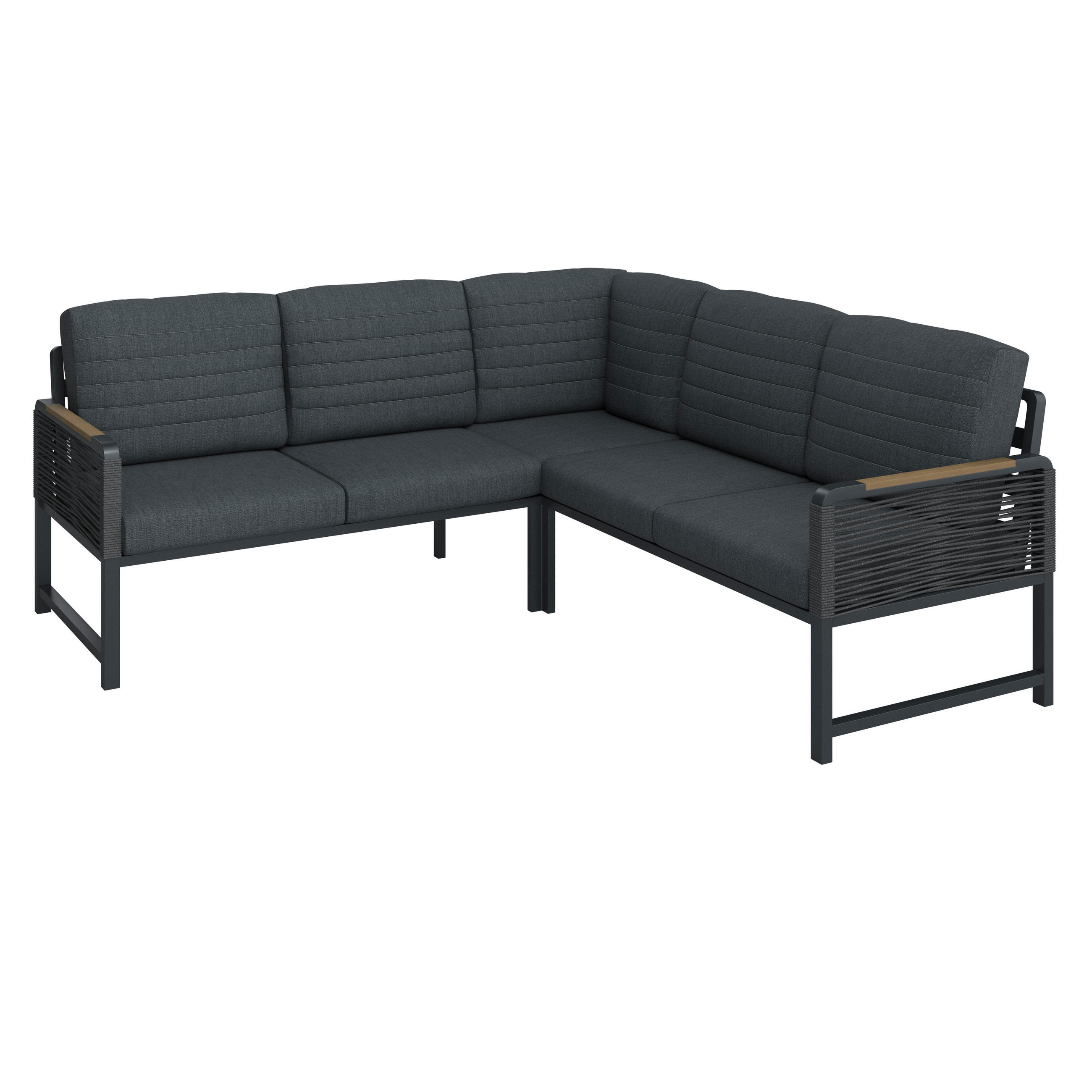 BAŠTENSKA GARNITURA  - tamnosiva/prirodna boja, Moderno, metal/tekstil (192/195cm) - Ambia Garden