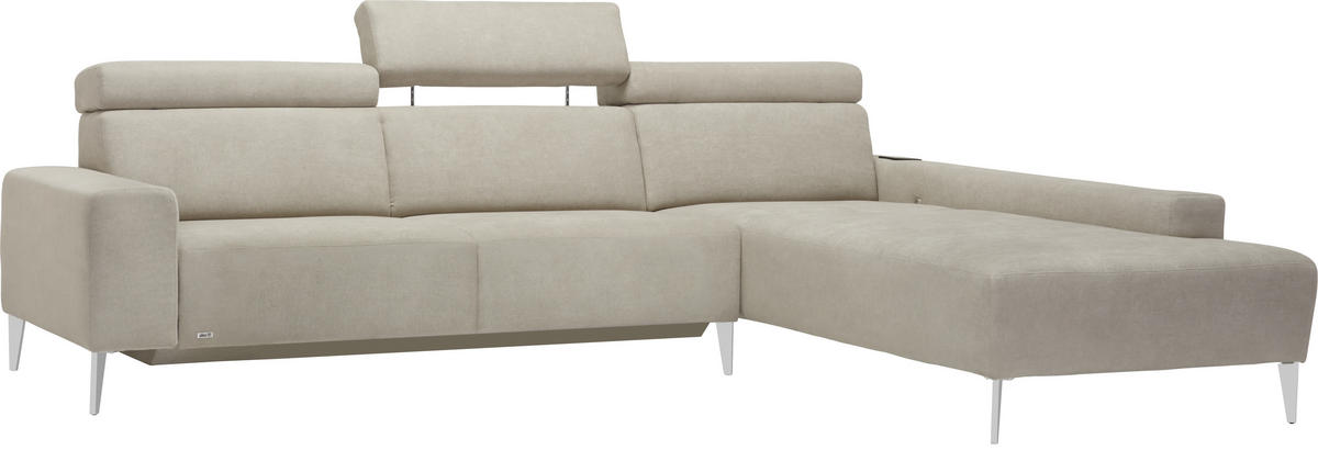 ECKSOFA Naturfarben Chenille  - Alufarben/Naturfarben, Design, Textil (288/205cm) - Sedda