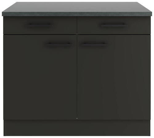 KÜCHENUNTERSCHRANK 100/84,8/60 cm  in Anthrazit  - Anthrazit/Buchefarben, Basics, Holzwerkstoff/Metall (100/84,8/60cm) - Optifit
