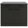 KÜCHENUNTERSCHRANK 100/84,8/60 cm  in Anthrazit  - Anthrazit/Buchefarben, Basics, Holzwerkstoff/Metall (100/84,8/60cm) - Optifit