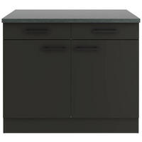 KÜCHENUNTERSCHRANK 100/84,8/60 cm  in Anthrazit  - Anthrazit/Buchefarben, Basics, Holzwerkstoff/Metall (100/84,8/60cm) - Optifit